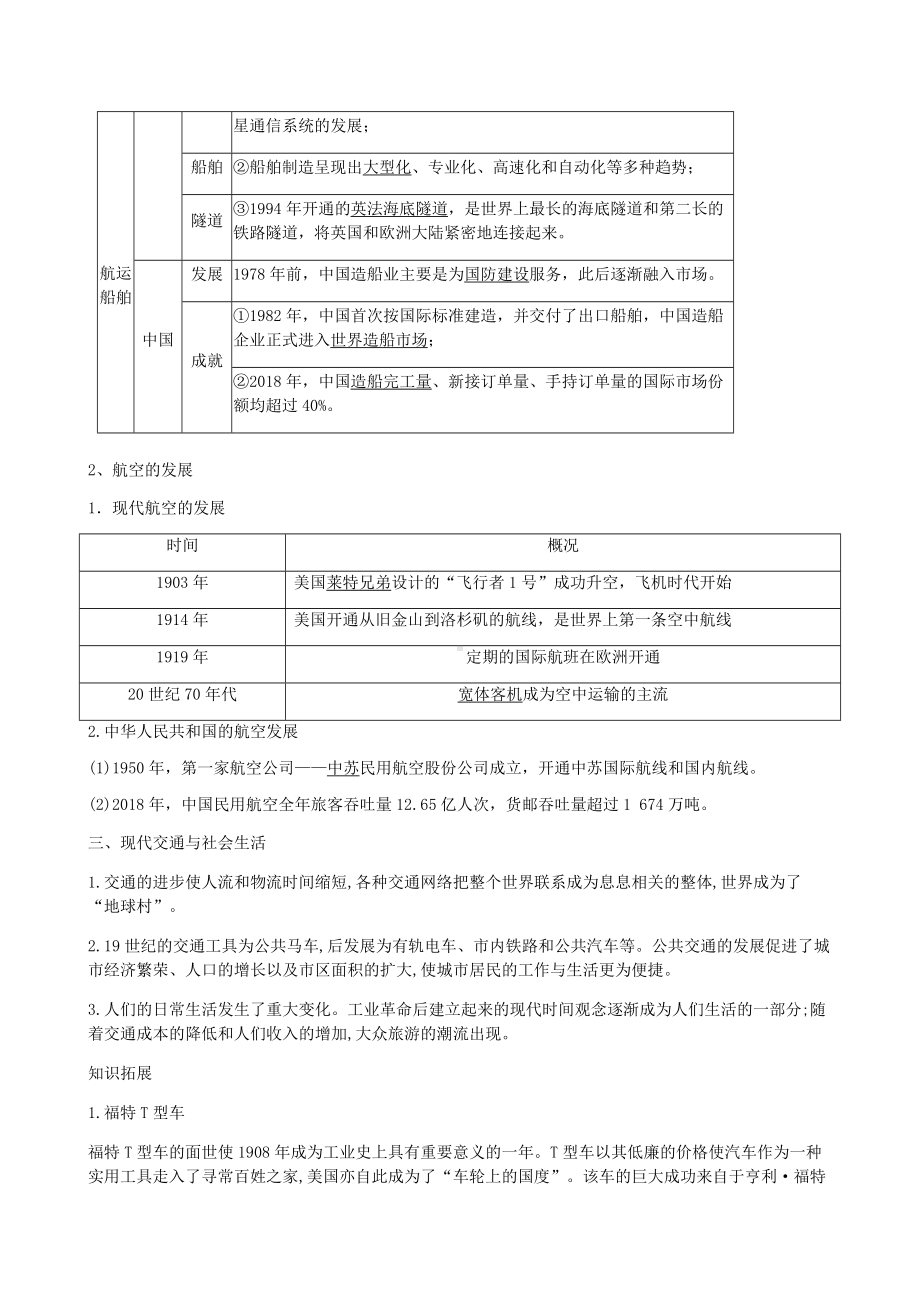 第13课 现代交通运输的新变化 学案-（部）统编版《高中历史》选择性必修二经济与社会生活.docx_第2页