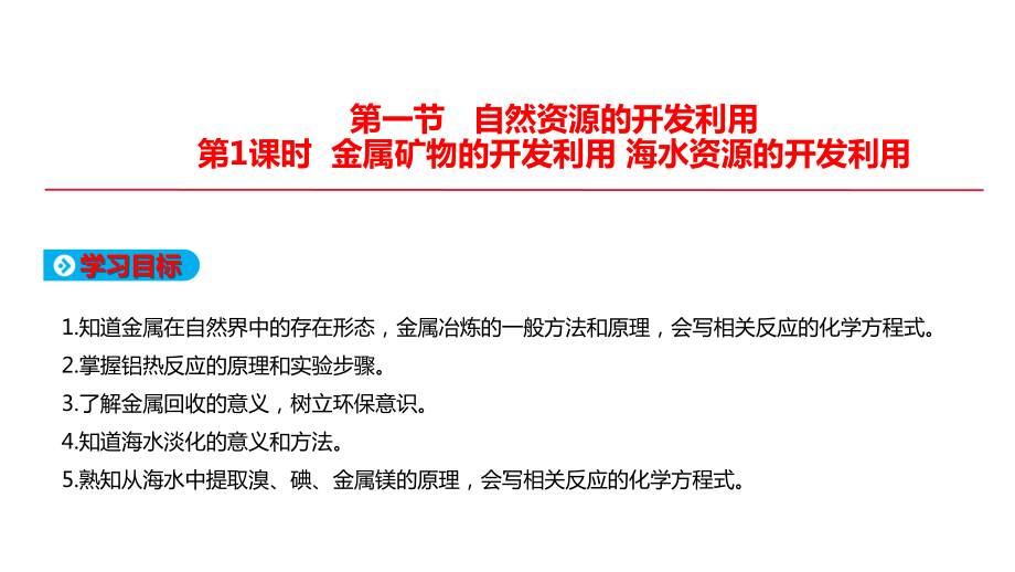 （2019）新人教版高中化学高一必修二第八章 化学与可持续发展 第1节 自然资源的开发利用 ppt课件(2份打包).rar