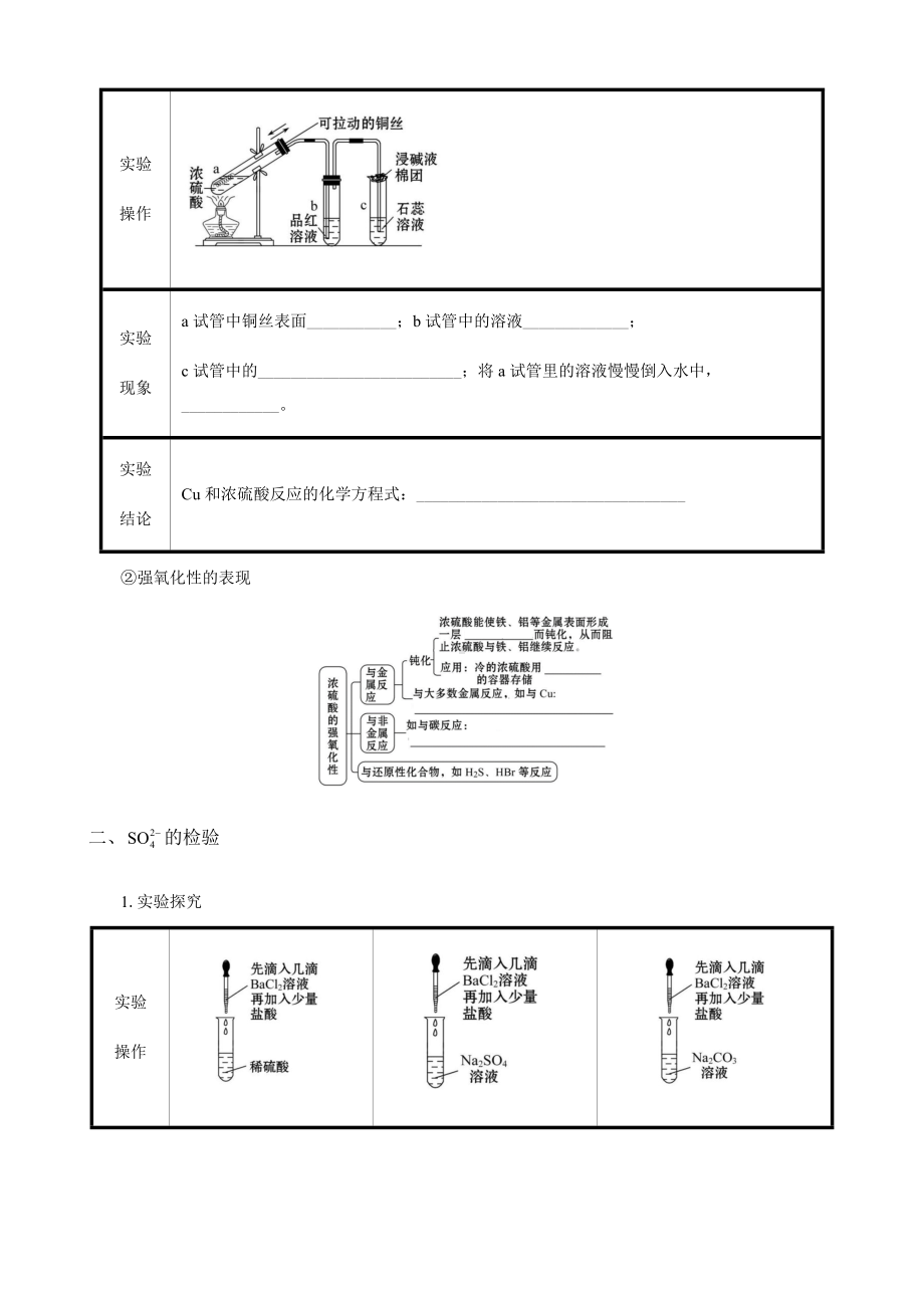 （2019）新人教版高中化学必修二001硫及其化合物模块2硫酸、硫酸根离子的检验寒假衔接讲义（机构用）.docx_第3页