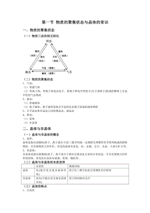 3.1 物质的聚集状态与晶体的常识基础知识 -（2019新）人教版高中化学高二选择性必修二.doc