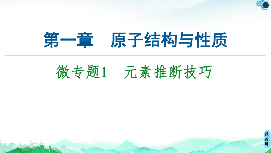 第1章　微专题1　元素推断技巧 ppt课件-（2019新）人教版高中化学选择性必修二.ppt_第1页