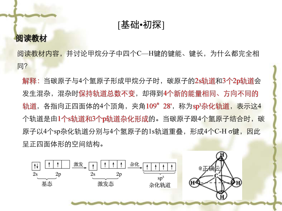 第二章第二节分子的空间构型.2杂化轨道理论(教学ppt课件)-（2019新）人教版高中化学高二选择性必修二 (1).pptx_第3页