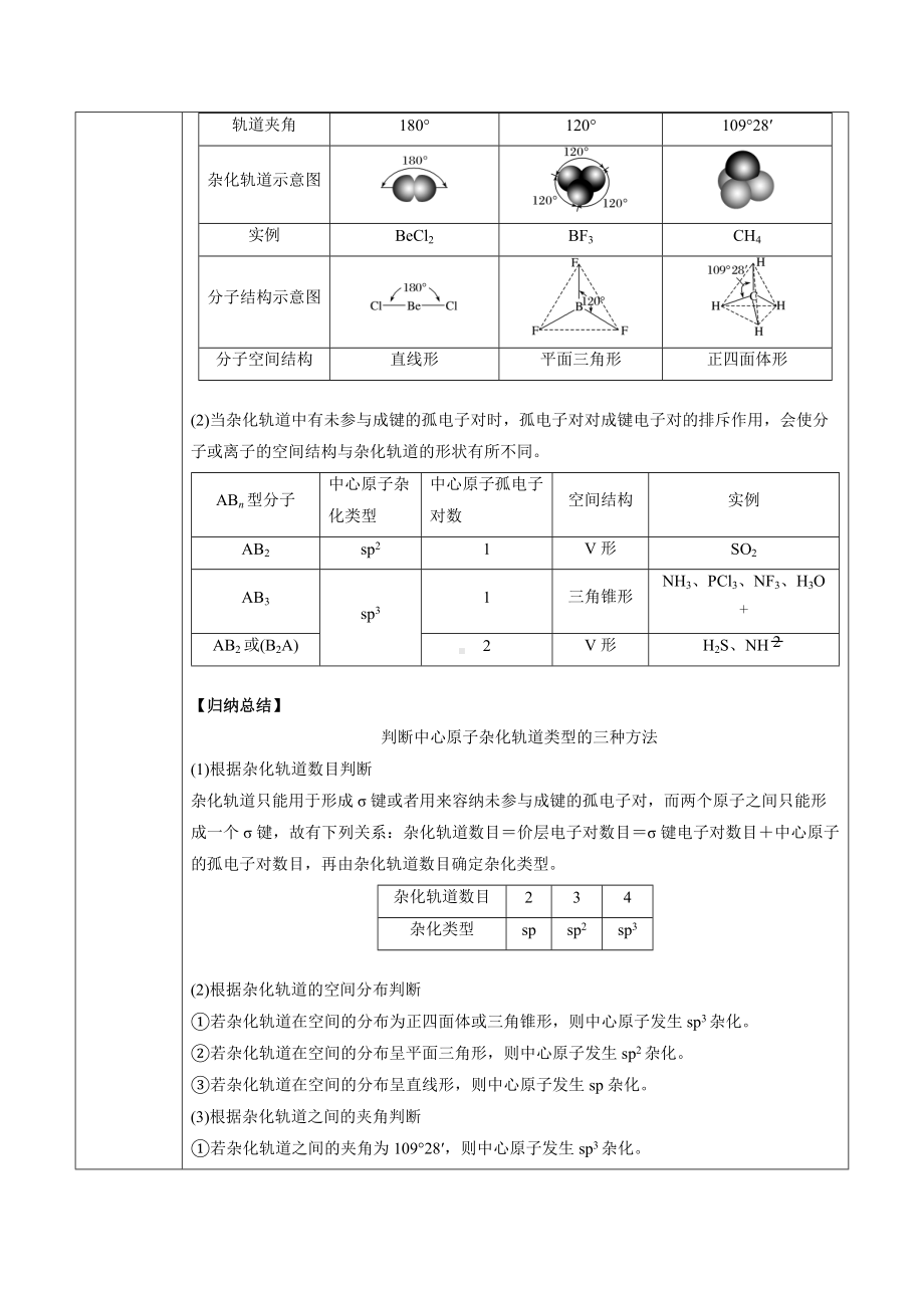 第2章 第2节 第2课时 杂化轨道理论（讲义）-（2019新）人教版高中化学高二选择性必修二（机构用）.docx_第3页