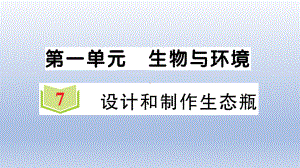 小学科学教科版五年级下册第一单元第7课《设计和制作生态瓶》作业课件2（2022新版）.ppt