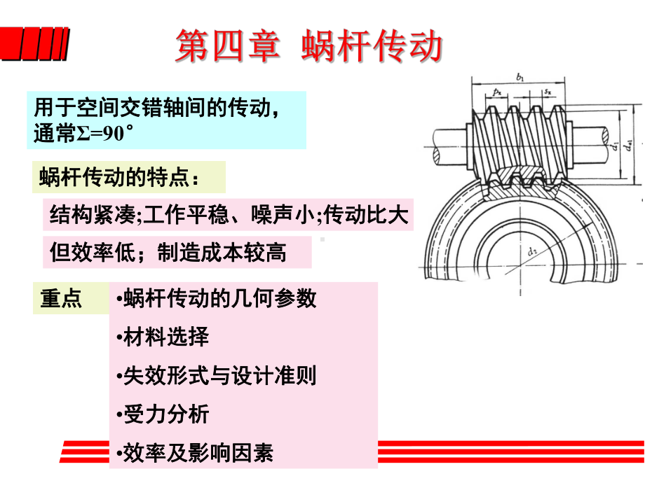 《机械设计》课件：4蜗杆（平台课教材）.ppt_第1页