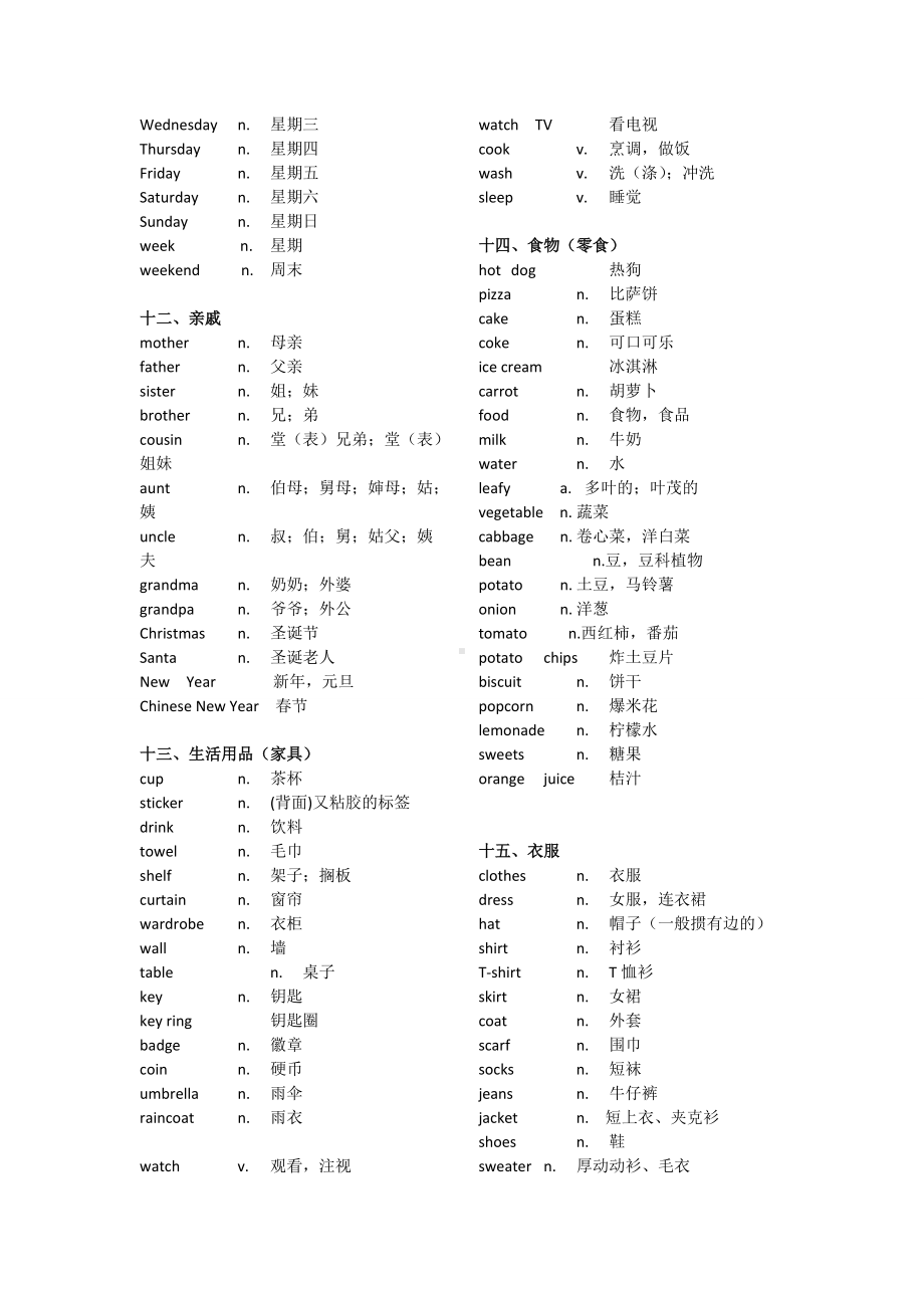 (完整)一到三年级英语单词分类整理.doc_第3页