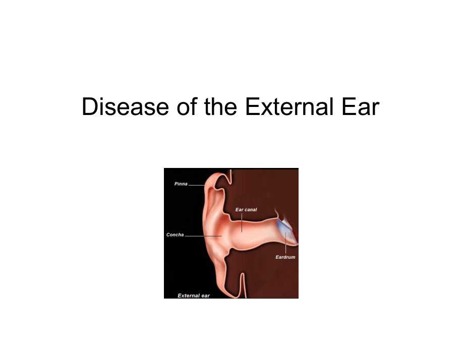 耳鼻咽喉科学英文版课件 disease of the external ear.ppt_第1页