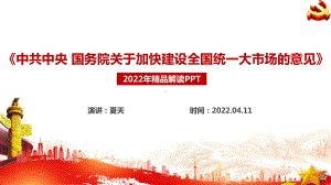 学习2022年关于加快建设全国统一大市场的意见PPT.ppt