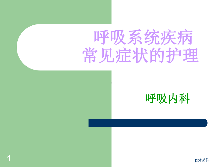 呼吸系统疾病常见症状的护理（呼吸内科）-ppt课件.ppt_第1页