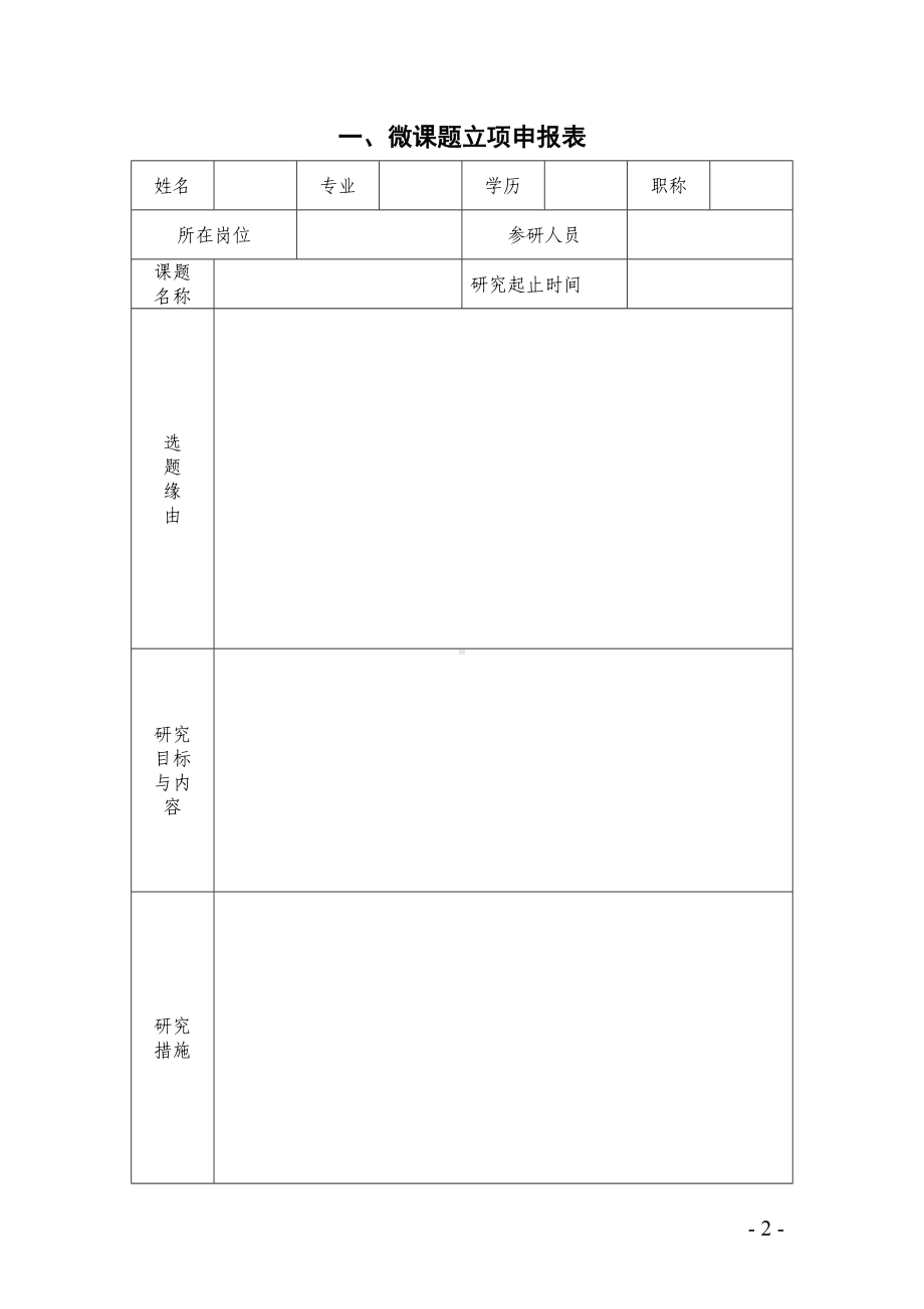 XX市中小学教师微课题研究手册 （立项申报表 研究过程（或活动）记录结题报告）.docx_第2页