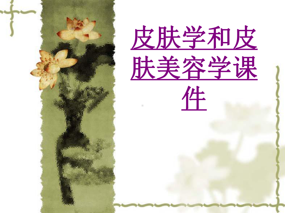 医学皮肤学和皮肤美容学ppt培训课件.ppt_第1页