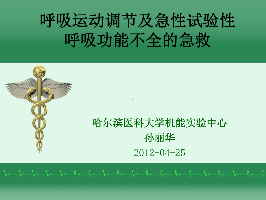 （精品）呼吸运动调节及急性试验性呼吸功能不全的急救49课件.ppt_第1页