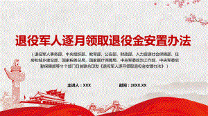 提高军士制度吸引力的重大创新2022年《退役军人逐月领取退役金安置办法》PPT课件模板.pptx