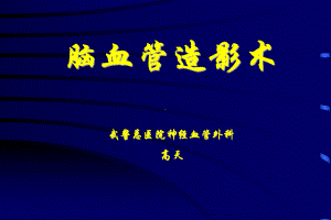 脑血管造影术武警总医院神经血管外科 课件.ppt