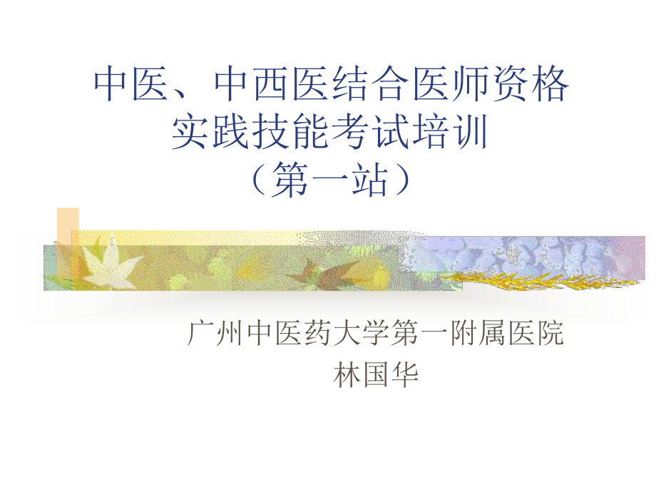 中医中西医结合医师资格实践技能考试课件.ppt_第1页