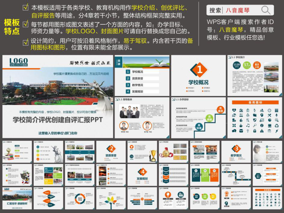 学校简介文明校园评优创建自评报告PPT（内容）课件.ppt_第2页