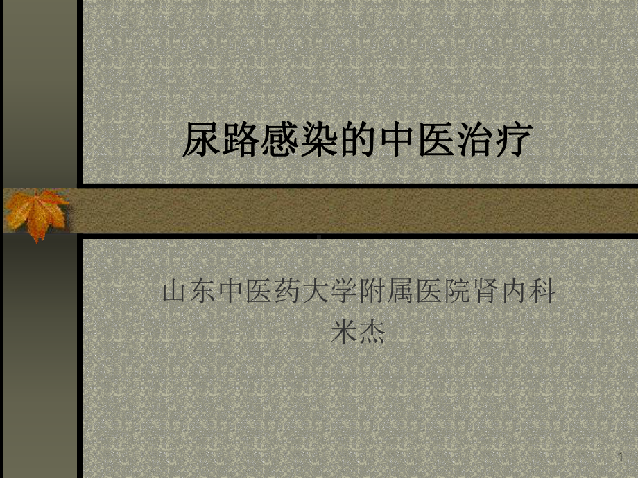 尿路感染的中医治疗PPT课件.ppt_第1页