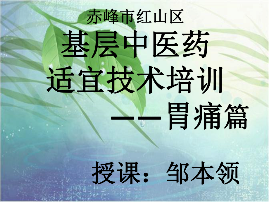 基层中医药适宜技术培训-胃痛课件.pptx_第1页