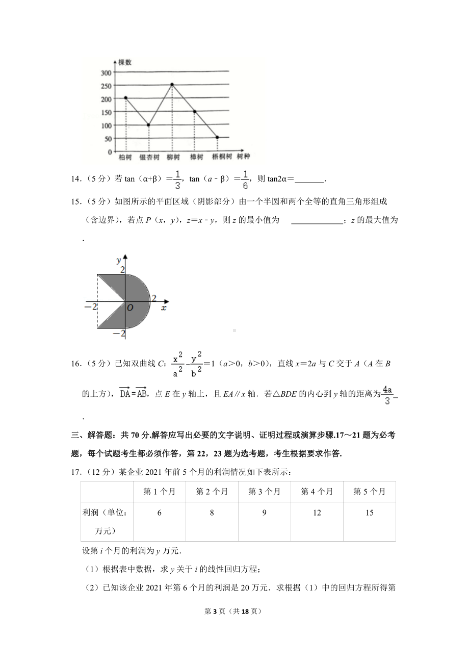 2022年贵州省黔东南州高考数学一模试卷（文科）（学生版+解析版）.docx_第3页