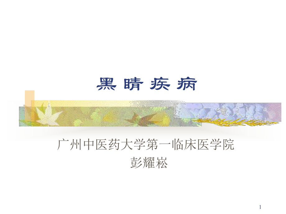 中医眼科学-黑睛疾病ppt课件.ppt_第1页