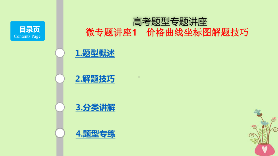 高考政治大一轮复习题型专讲1价格曲线坐标图解题技巧课件.ppt_第1页