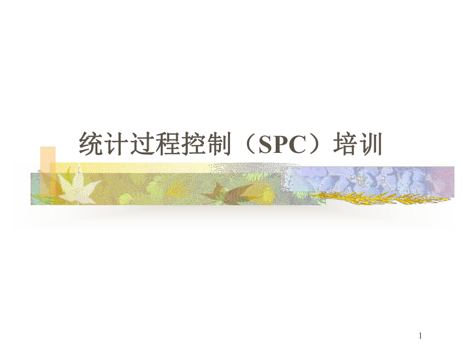 统计过程控制SPC培训(1).pptx_第1页