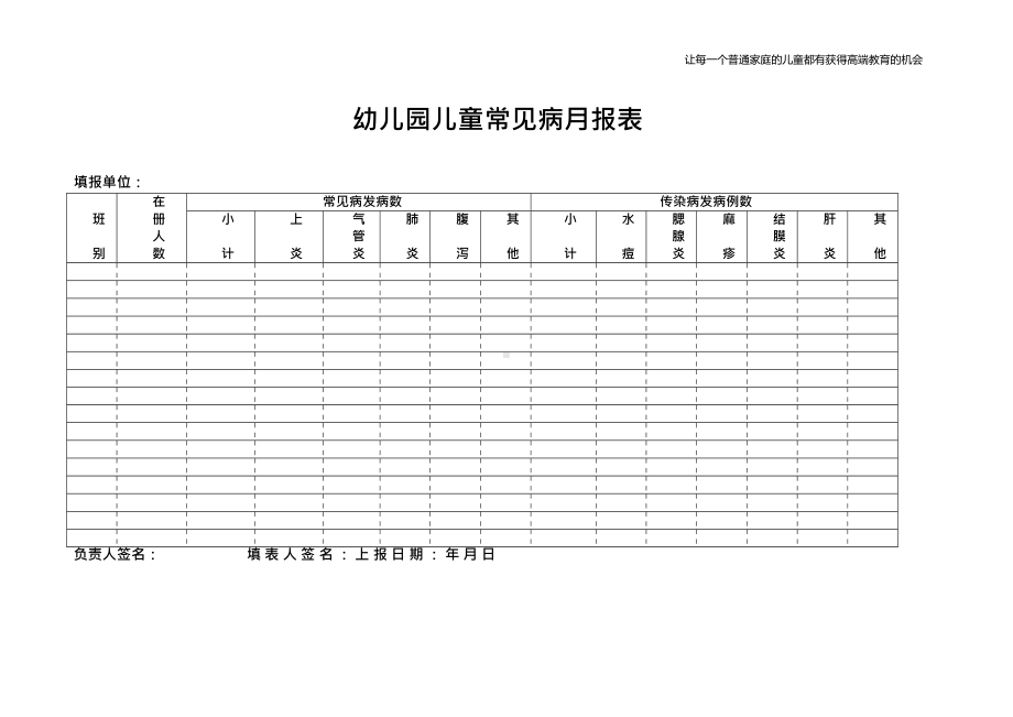 《幼儿园儿童常见病月报表》.docx_第1页