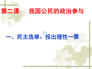 高中政治《民主选举投出理性一票》课件.ppt