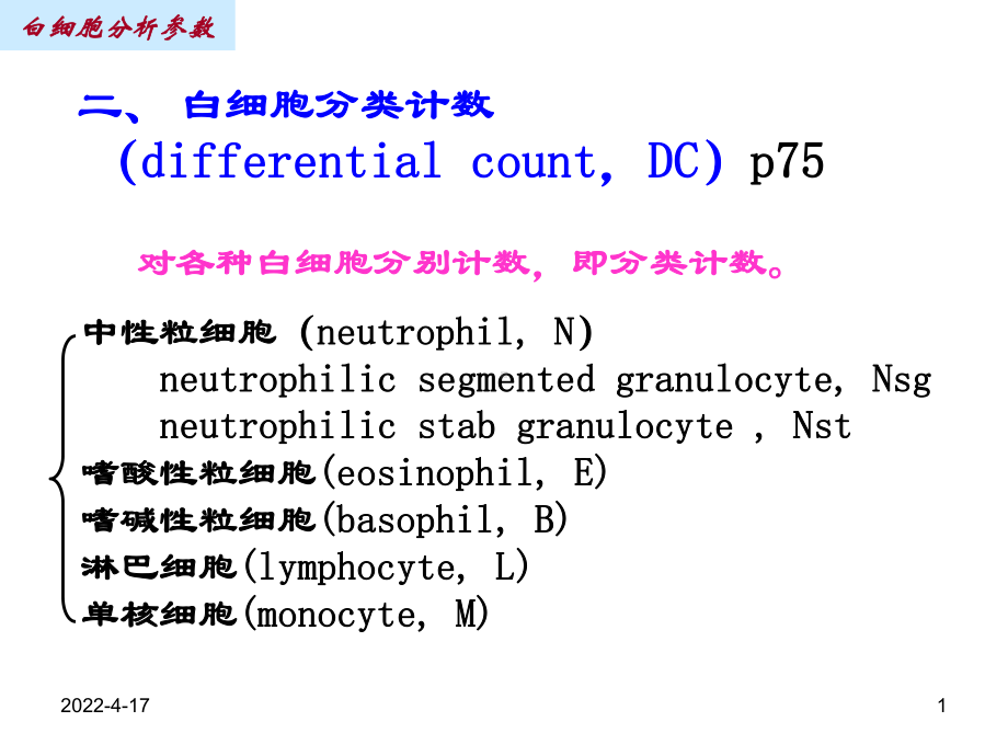 白细胞分析参数课件.pptx_第1页