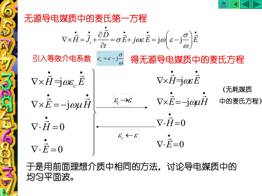 电磁场与电磁波73导电媒质中的均匀平面波课件.pptx_第1页