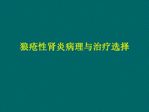 狼疮性肾炎病理与治疗选择课件.ppt