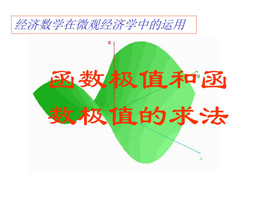 经济数学在微观经济学中的运用课件.ppt_第1页