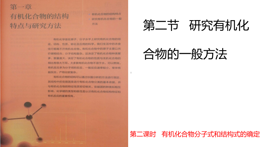 1.2.1 研究有机化合物的一般方法 有机化合物分子式和结构式的确定 ppt课件（2019）新人教版高中化学高二选择性必修三.pptx_第1页