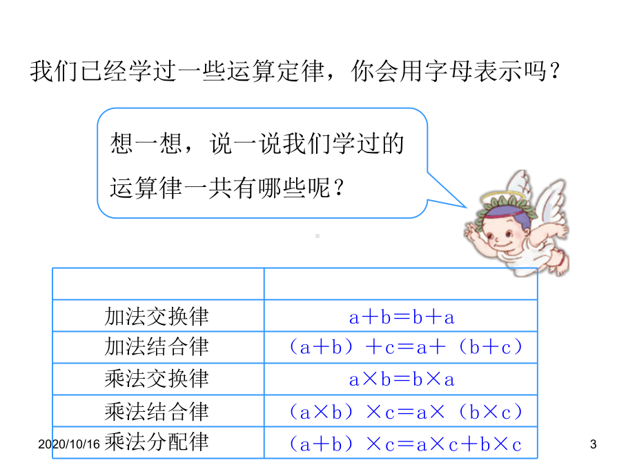 用字母表示运算定律和计算公式PPT教学课件.ppt_第3页