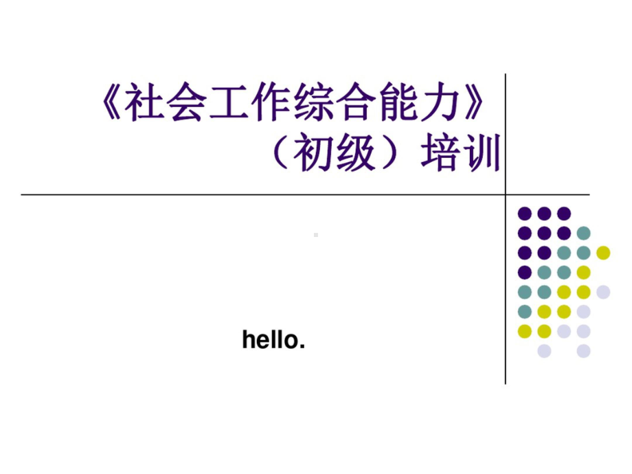 社会工作综合能力培训(初级)课件.ppt_第1页