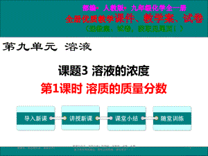 最新人教版九年级化学溶液的浓度(2课时)ppt优质教学课件.ppt