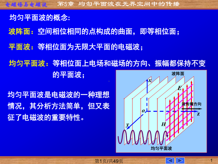 均匀平面波在无界空间中传播课件.pptx_第1页