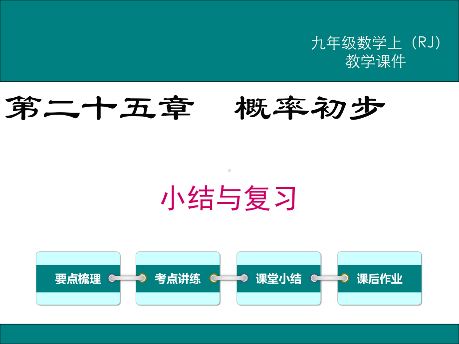 最新人教版九年级数学上册第二十五章概率初步小结与复习ppt教学课件(教案).ppt_第1页