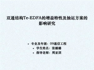 双通结构Te-EDFA的增益特性及抽运方案的影响研究课件.ppt