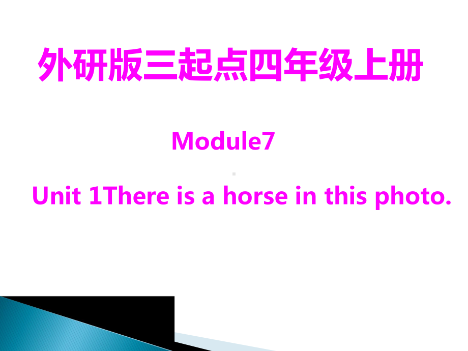 四年级上册英语课件-Module7-unit1There-is-a-horse-in-this-photo.-外研社三起.pptx_第1页