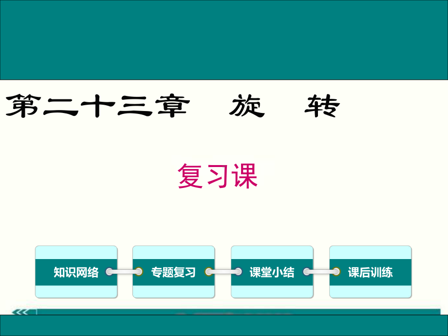 最新人教版九年级数学上第二十三章旋转复习课件ppt公开课优质教学课件(高效课堂).ppt_第1页