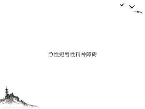 急性短暂性精神障碍讲课PPT课件.ppt