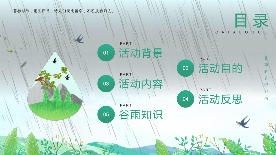 绿色卡通幼儿园谷雨活动策划（ppt专题课件）.pptx_第2页