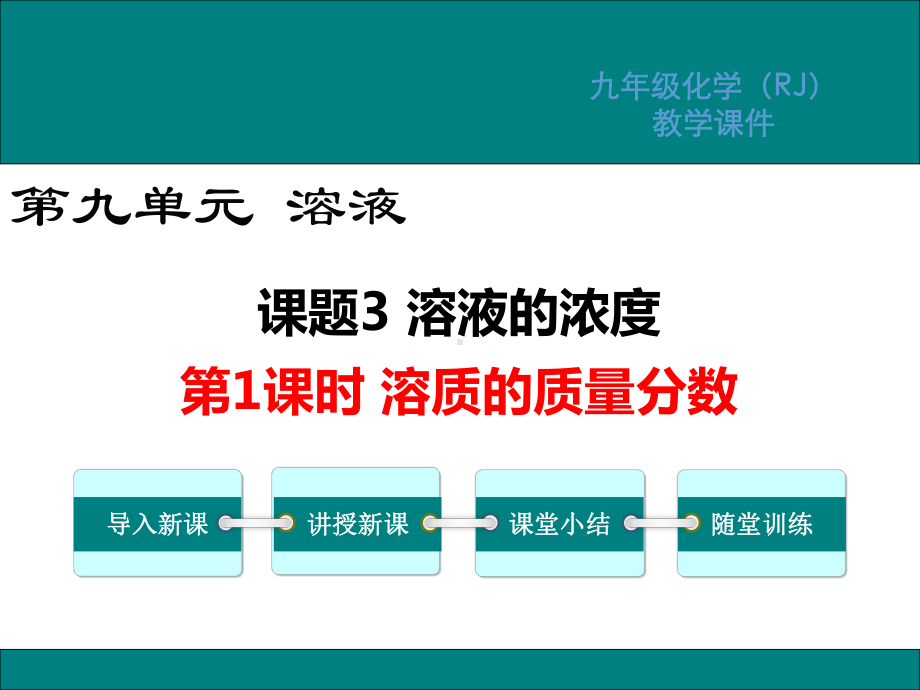 最新人教版九9年级化学下溶质的质量分数ppt公开课优质教学课件.ppt_第1页