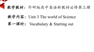 Unit 3 Start ing out &Vocabulary ppt课件-（2019）新外研版高中英语高一下学期必修第三册.pptx