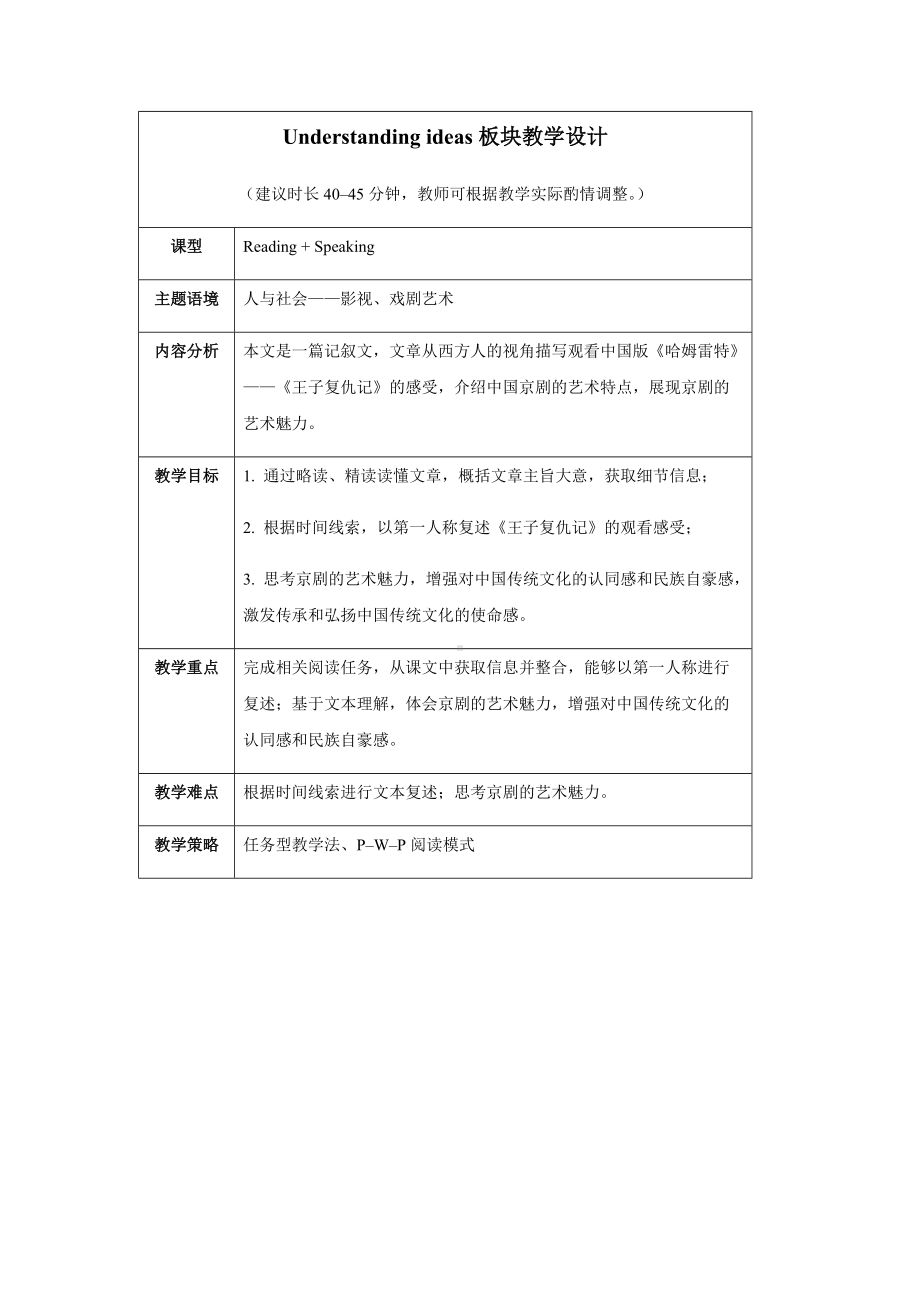 Unit 4 Understanding ideas 教案-（2019）新外研版高中英语高一必修第二册.docx_第1页