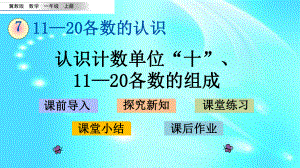 一年级上册数学课件-7.2-认识计数单位十11-20各数的组成-l-冀教版-共18张PPT.pptx