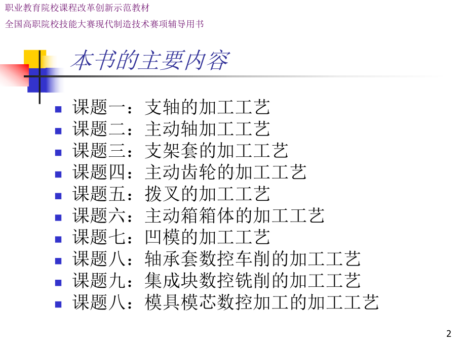 典型机械零件的加工工艺教学课件ppt作者蒋兆宏课题一：支轴的加工工艺.ppt_第2页