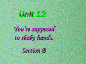 九年级英语全册-Unit-12-You’re-supposed-to-shake-hands-Section-B课件-人教新目标版.ppt