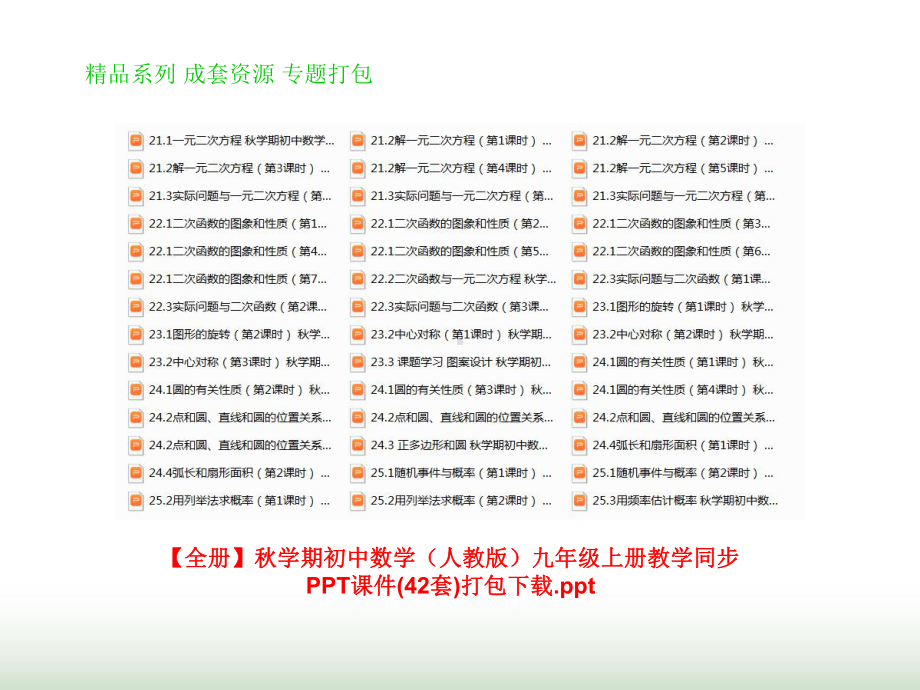 （全册）秋学期初中数学(人教版)九年级上册教学同步PPT课件(42套)打包下载.ppt_第1页